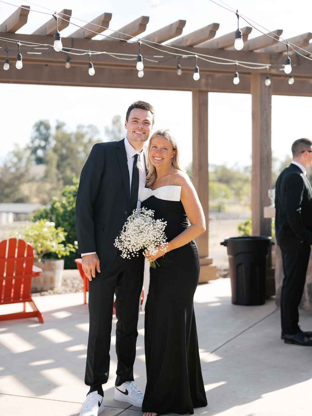 Unique Vintage Black Strapless Column Gown